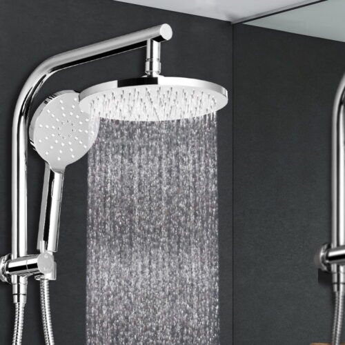 Cefito 9'' Rain Shower Head Set Handheld Round High Pressure Chrome - Image 8