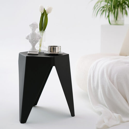 Artiss 2x Bar Stools Puzzle Plastic Foot Stool Black - Image 5
