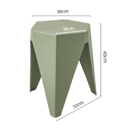 Artiss 2x Bar Stools Puzzle Plastic Foot Stool Green - Image 2