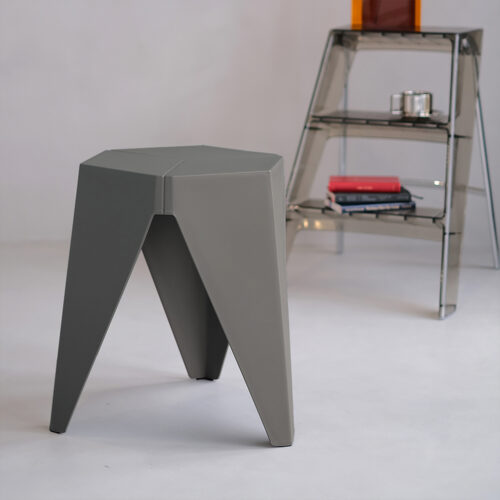 Artiss 2x Bar Stools Puzzle Plastic Foot Stool Grey - Image 8