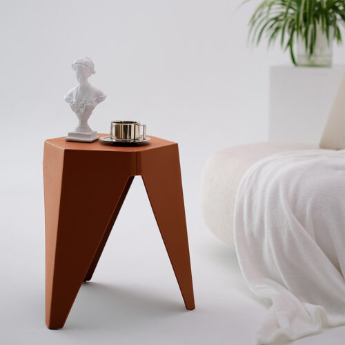 Artiss 2x Bar Stools Puzzle Plastic Foot Stool Red - Image 5