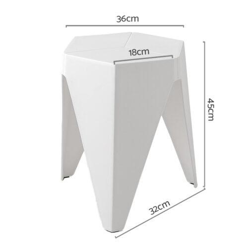 Artiss 2x Bar Stools Puzzle Plastic Foot Stool White - Image 2