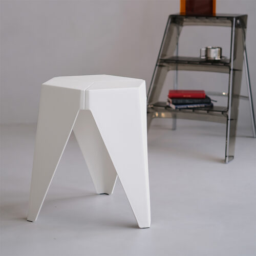 Artiss 2x Bar Stools Puzzle Plastic Foot Stool White - Image 8