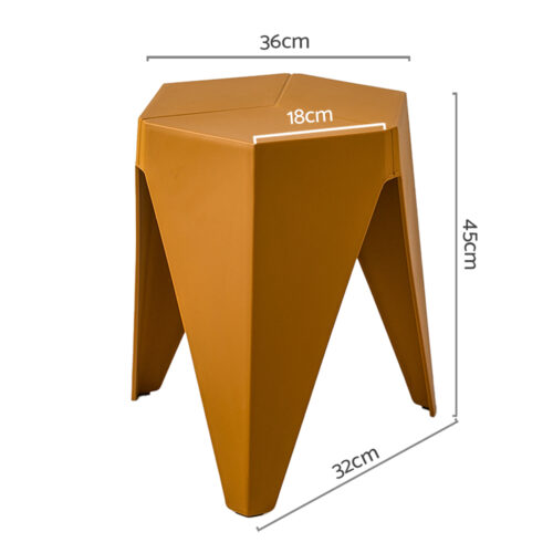 Artiss 2x Bar Stools Kitchen Dining Chairs Plastic Puzzle Foot Stool Yellow - Image 2