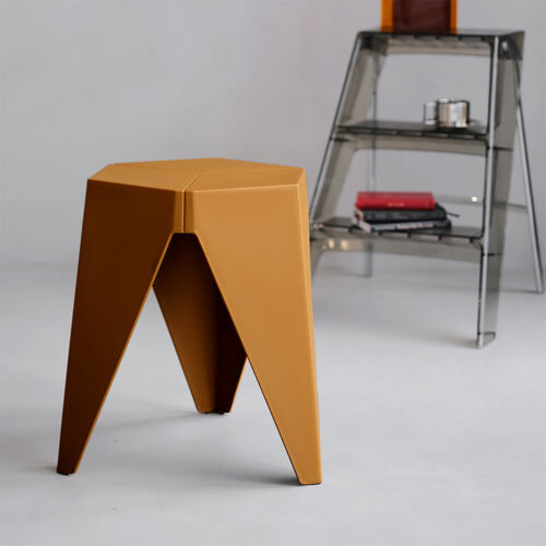 Artiss 2x Bar Stools Kitchen Dining Chairs Plastic Puzzle Foot Stool Yellow - Image 8