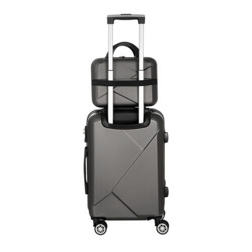 Wanderlite 2Set 20 Inch Luggage Case with 12 Inch Handheld Luggage Box Hard Shell Travel Suitcase TSA Lock Dark Grey - Image 3