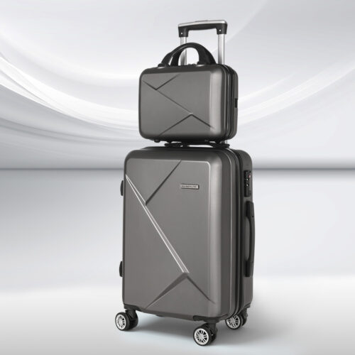 Wanderlite 2Set 20 Inch Luggage Case with 12 Inch Handheld Luggage Box Hard Shell Travel Suitcase TSA Lock Dark Grey - Image 7