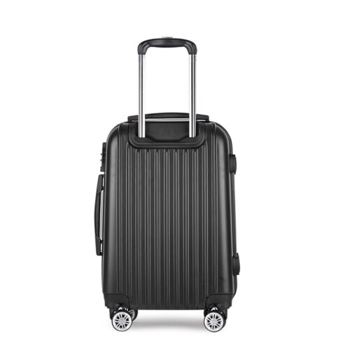 Wanderlite 20 Inch Luggage with Zipper Lock Carry On Hard Shell Travel Suitcase Luggage Case Black - Image 3