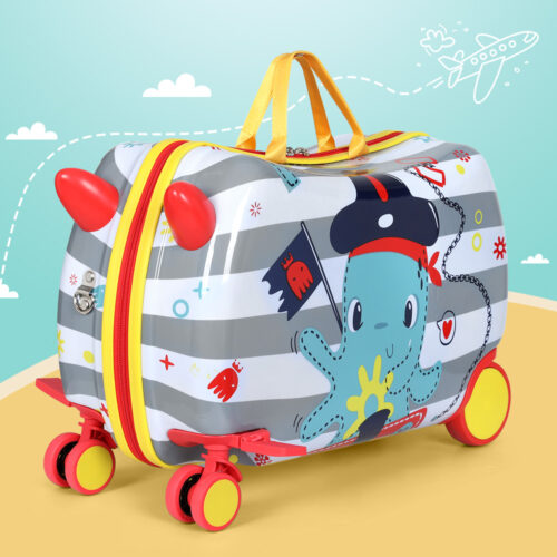 Wanderlite 17" Kids Ride On Luggage Children Suitcase Trolley Travel Octopus - Image 7
