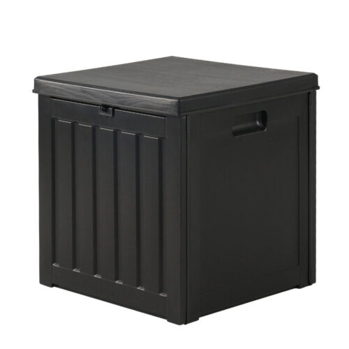 Gardeon Outdoor Storage Box 80L Container Lockable Garden Toy Tool Shed Black - Image 7