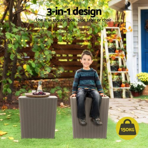 Gardeon Outdoor Storage Box 43L Container Side Table Garden Bench Tool Sheds - Image 5