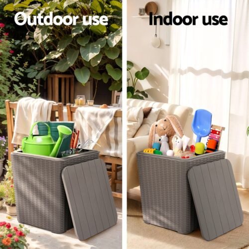 Gardeon Outdoor Storage Box 43L Container Side Table Garden Bench Tool Sheds - Image 6