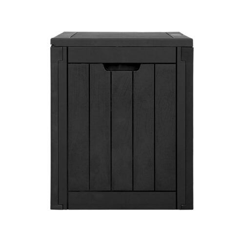 Gardeon Outdoor Storage Box 118L Container Lockable Garden Toy Tool Shed Black - Image 3