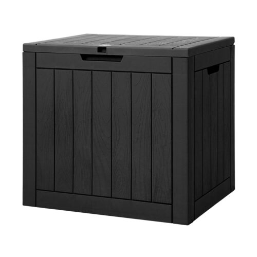Gardeon Outdoor Storage Box 118L Container Lockable Garden Toy Tool Shed Black - Image 7