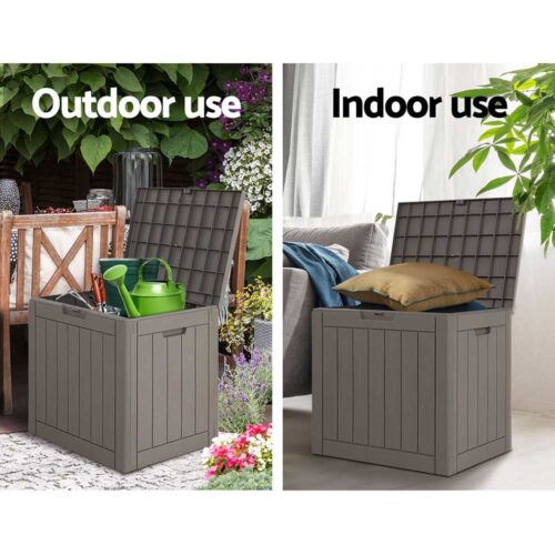 Gardeon Outdoor Storage Box 118L Container Lockable Garden Toy Tool Shed Grey - Image 6