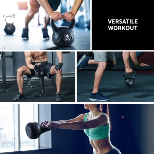 Everfit 4kg Kettlebell Set Weight Lifting Bench Dumbbells Kettle Bell Gym Home - Image 6