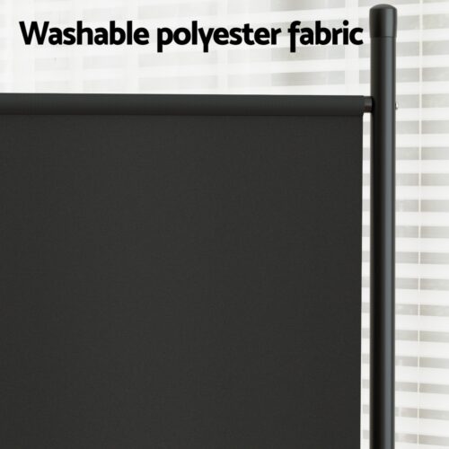 Artiss 3 Panel Room Divider Screen 260x180cm Fabric Black - Image 5
