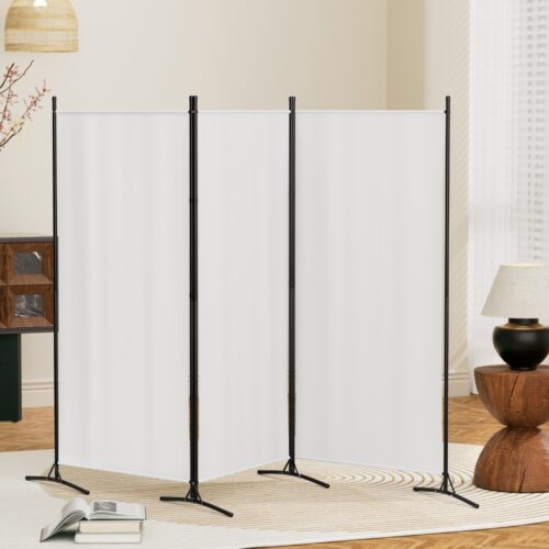 Artiss 3 Panel Room Divider Screen 260x180cm Fabric White - Image 7