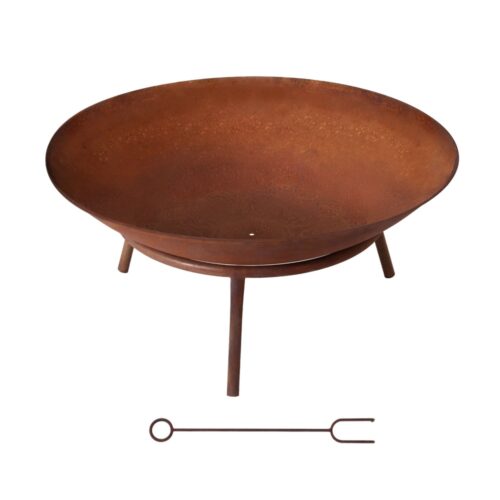 Grillz 56cm Fire Pit Iron Rustic Bowl Outdoor - Image 3