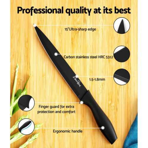 5-Star Chef 7PCS Kitchen Knife Set Stainless Steel Non-stick with Sharpener - Image 6