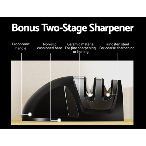 5-Star Chef 7PCS Kitchen Knife Set Stainless Steel Non-stick with Sharpener - Image 7