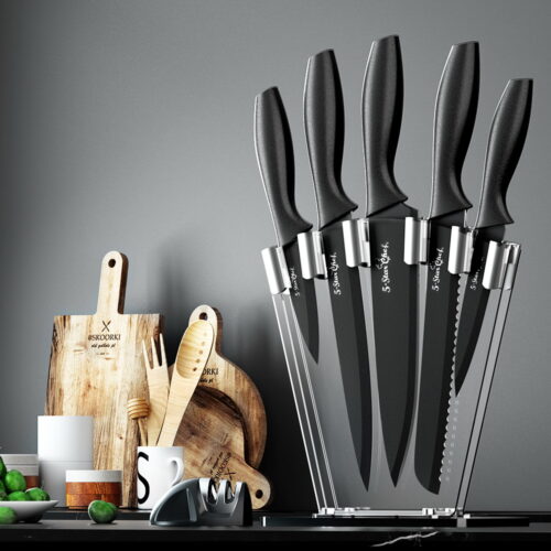 5-Star Chef 7PCS Kitchen Knife Set Stainless Steel Non-stick with Sharpener - Image 8