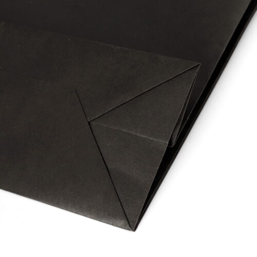 50pcs Bulk Paper Bags Pack Shopping Retail Gift Bag Reusable Fabric Handle Black - Image 3