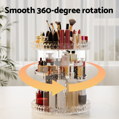 Embellir Makeup Case Acrylic Rotating Cosmetic Organizer Storage Display Holder - Image 5