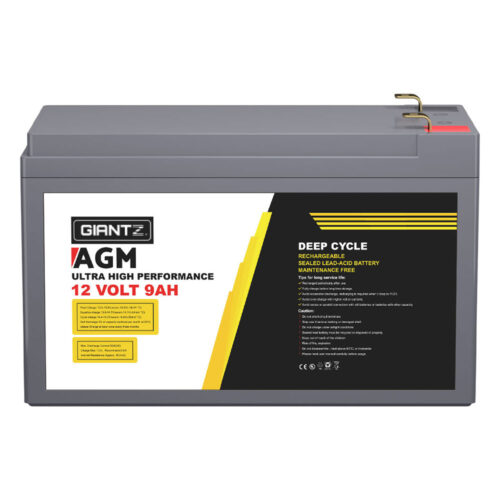 Giantz AGM Deep Cycle Battery 12V 9Ah Box Portable Solar Caravan Camping - Image 3