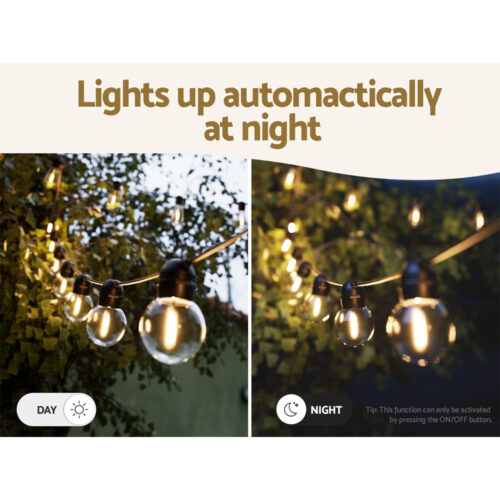 17m Solar Festoon Lights Outdoor LED String Light Christmas Wedding Decor - Image 5