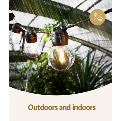 17m Solar Festoon Lights Outdoor LED String Light Christmas Wedding Decor - Image 6