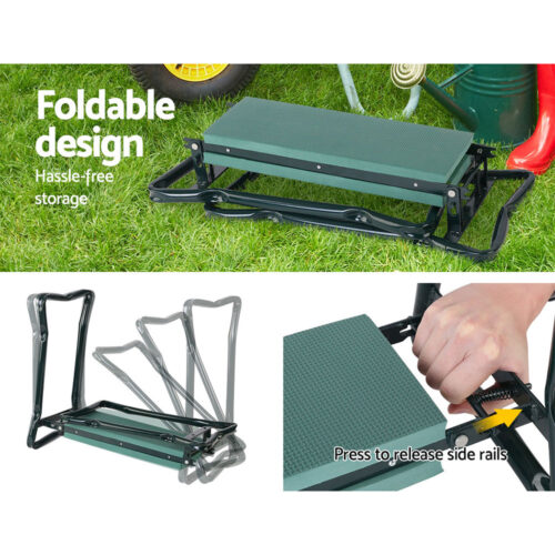 Gardeon Garden Kneeler 3-in-1 Padded Seat Stool Outdoor Bench Knee Pad Foldable - Image 6