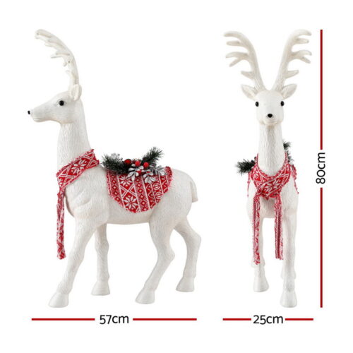 Jingle Jollys Christmas Reindeer 80cm Glitter Deer Ornaments Party Decorations - Image 2