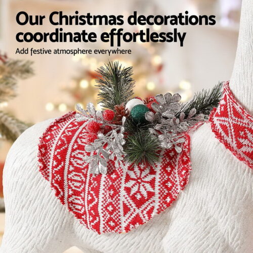 Jingle Jollys Christmas Reindeer 80cm Glitter Deer Ornaments Party Decorations - Image 6