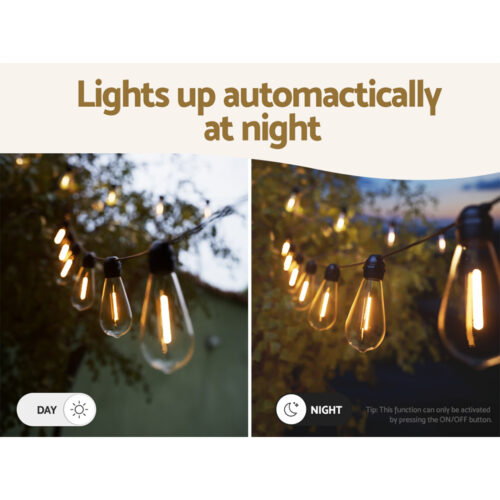 17m Solar Festoon Lights Outdoor LED String Light Christmas Party Decor - Image 5
