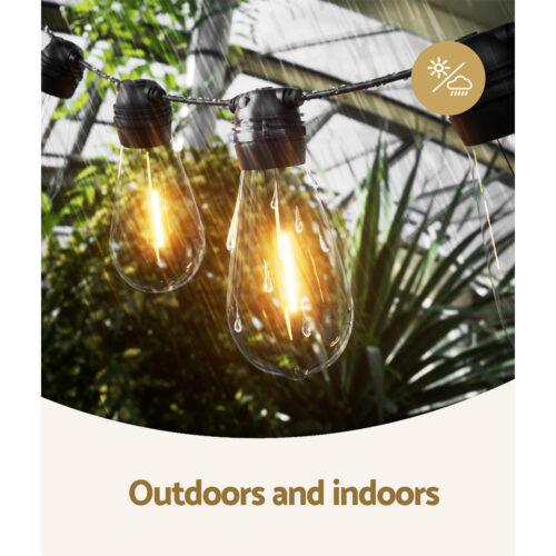 17m Solar Festoon Lights Outdoor LED String Light Christmas Party Decor - Image 6