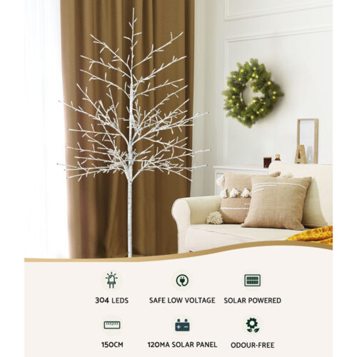 1.5M Christmas Tree 304 LED Solar Jingle Jollys - Image 3