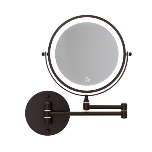 Embellir Extendable Makeup Mirror 10X Magnifying Double-Sided Bathroom Brown - Image 3