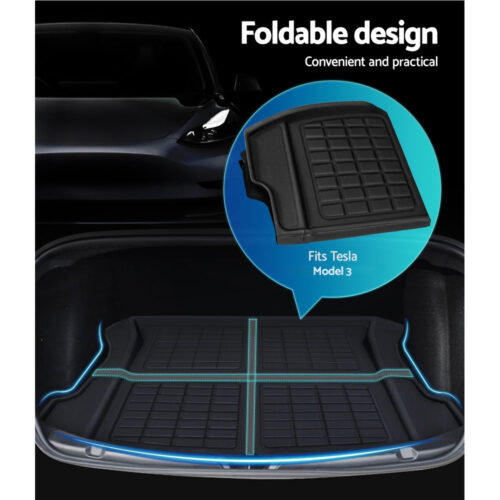3PCS Car Rear Front Cargo Trunk Toolbox Luggage Rubber Mats for Tesla Model 3 2021-2022 - Image 5