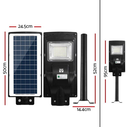 Leier 80 LED Solar Street Light 90W Flood Motion Sensor Remote Outdoor Wall Lamp - Image 2