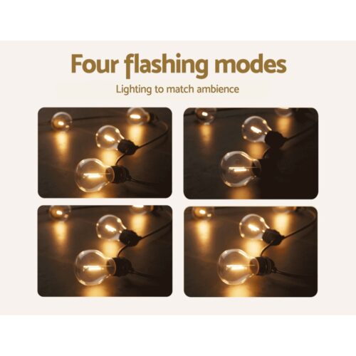 23m Solar Festoon Lights Outdoor LED String Light Chritsmas Decor Party - Image 5