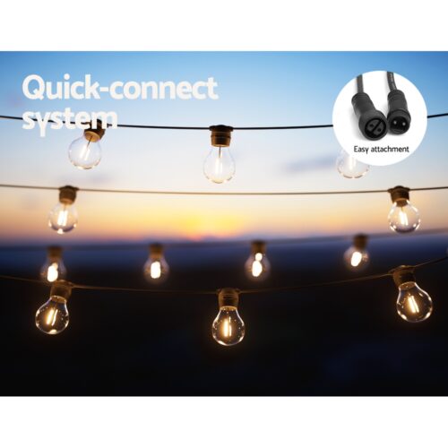 23m Solar Festoon Lights Outdoor LED String Light Chritsmas Decor Party - Image 6