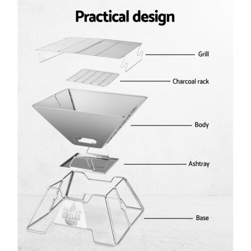 Grillz Fire Pit BBQ Grill with Carry Bag Portable - Image 4
