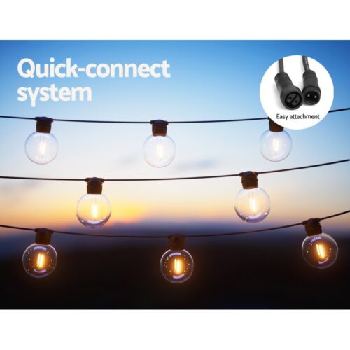 23m Solar Festoon Lights Outdoor LED String Light Wedding Party Christmas Decor - Image 6