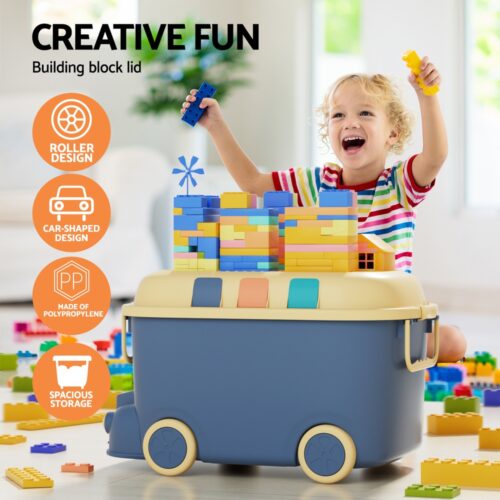 Keezi 3PCS Toy Storage Box Cute Car Toy Container Kids Toys Organiser Snack Boxes - Image 4