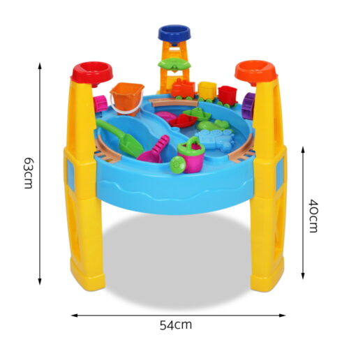 Keezi Kids Sandpit Pretend Play Set Water Sand Table Children Outdoor Toy Umbrella - Image 2