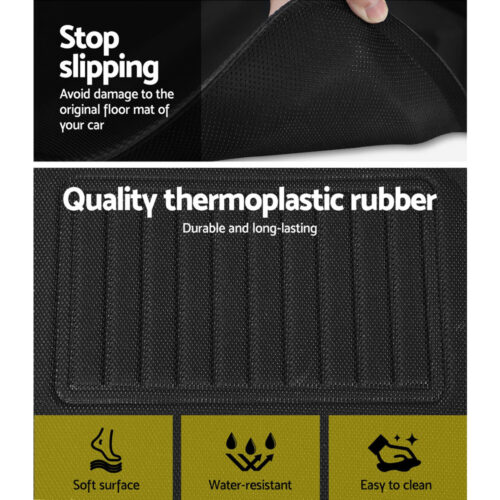 Weisshorn Tesla Model Y Rubber Mats Carpets Front Rear Set RHD 21-24 - Image 4