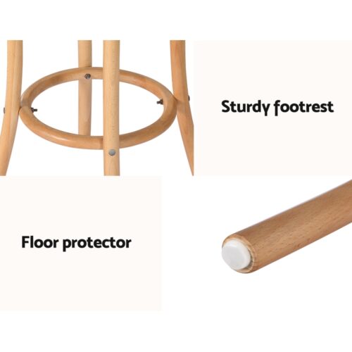 Artiss Bar Stool Rattan Seat Wooden - Image 6