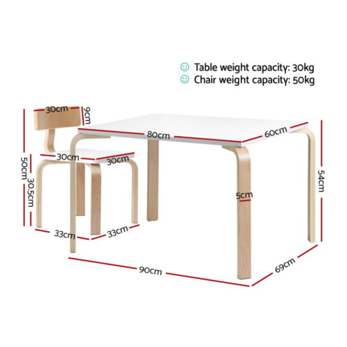 Keezi 5PCS Kids Table and Chairs Set Activity Toy Play Desk - Image 2