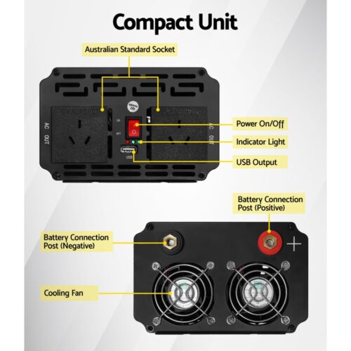 Giantz 1500W Puresine Wave DC-AC Power Inverter - Image 5
